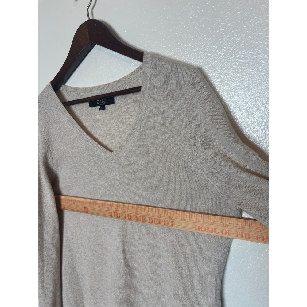 Alex Marie 100% Cashmere V-Neck Long Sleeve Knit Sweater Size Large - Picture 5 of 7